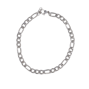 Figaro Chain Bracelet- Silver