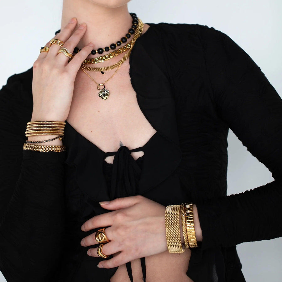 Helios Textured Statement Bangle