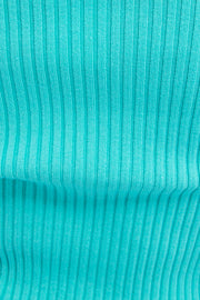 Green Knit Top Long Sleeve Crop Ruched