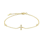Mini Crystal Initial Bracelet - Gold