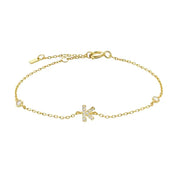 Mini Crystal Initial Bracelet - Gold