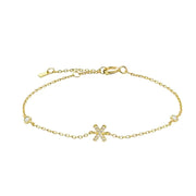 Mini Crystal Initial Bracelet - Gold