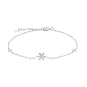 Mini Crystal Initial Bracelet - Silver