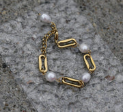 Paperclip Pearl Bracelet
