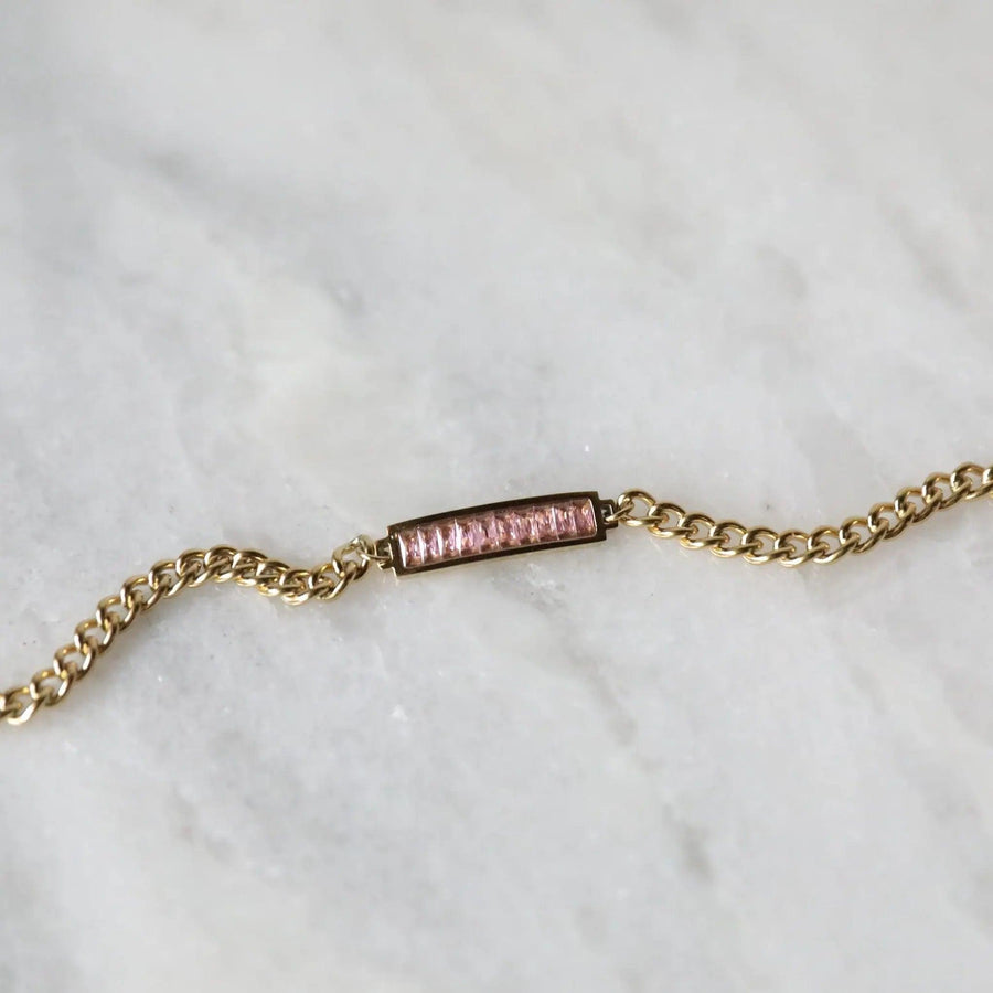 Pink Romance Cuban Bracelet