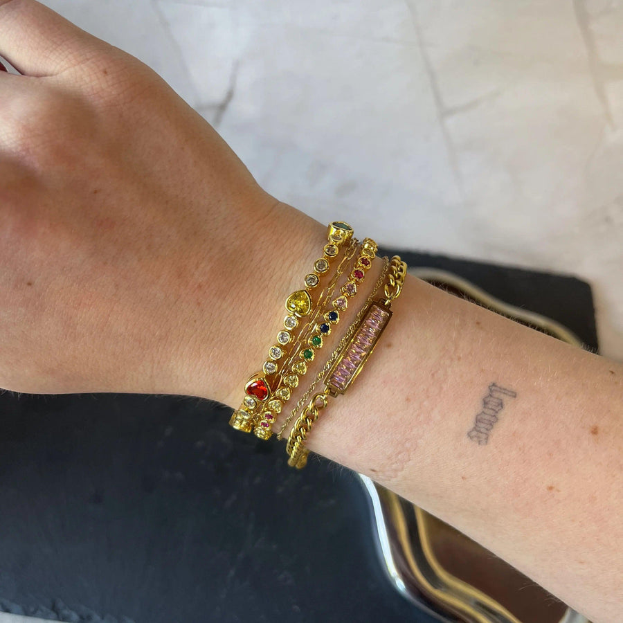 Pink Romance Cuban Bracelet