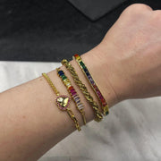 Rainbow Baguette Adjustable Bracelet