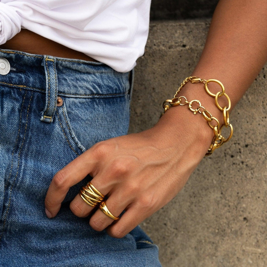 Round Link Bracelet- Gold