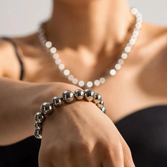 Silver Beaded Bracelet