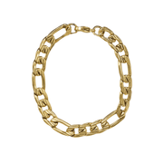 Thick Figaro Bracelet- Gold