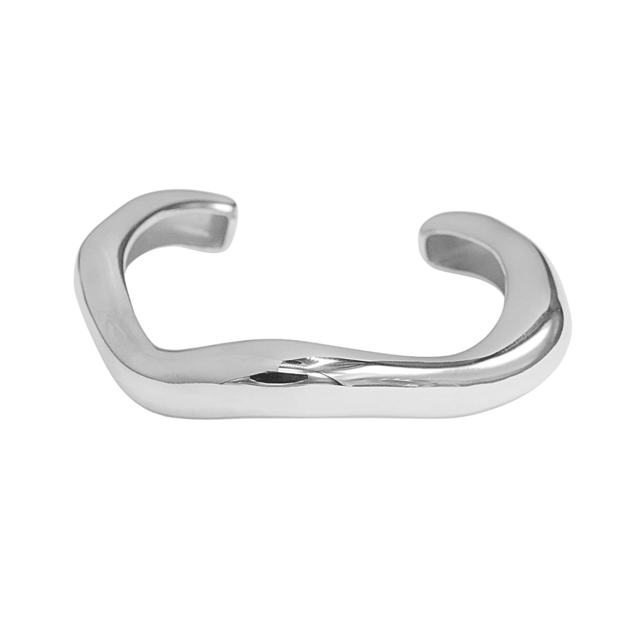 Wavy Statement Bracelet- Silver