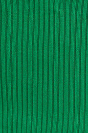 Green Knit Top Sleeveless Crop V-Neck