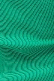 Green Round Neck Rib Knit Tank Top