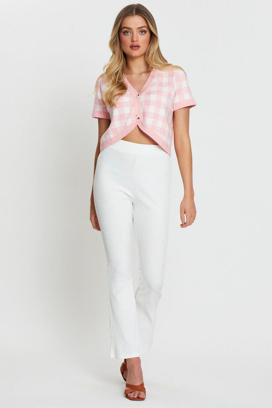 Check Knit Bolero Short Sleeve