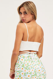 White Knit Wrap Cami