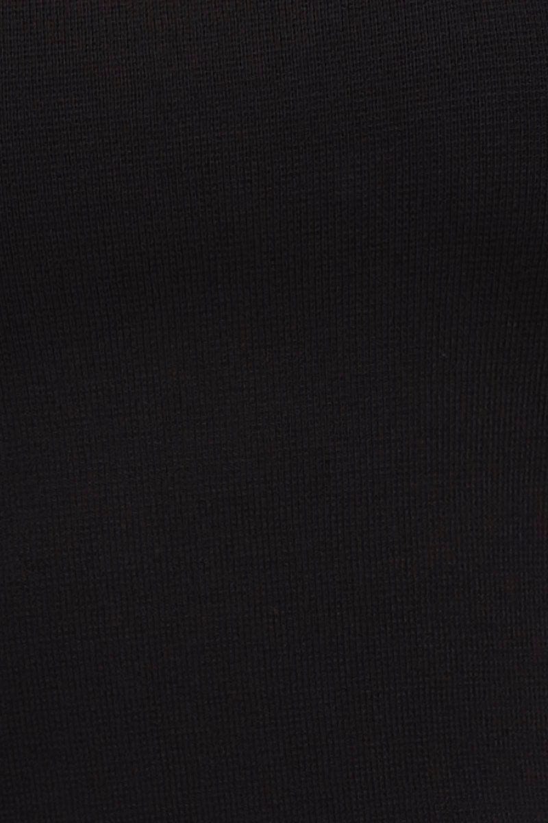 Black Knit Top Sleeveless Crop Square Neck