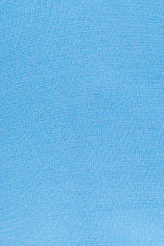 Blue Knit Top Sleeveless Crop Square Neck