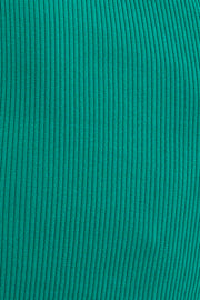 Green Knit Top Crop Sleeveless V-Neck