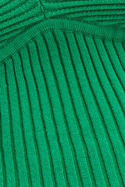 Green Knit Top Sleeveless Ribbed