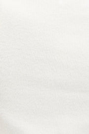 White Knit Top Short Sleeve Round Neck Fluffy