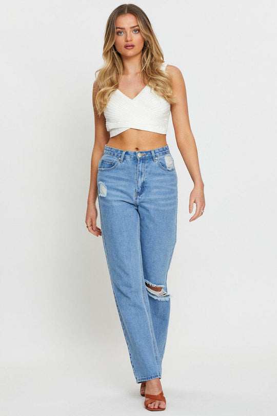 White Knit Top Sleeveless