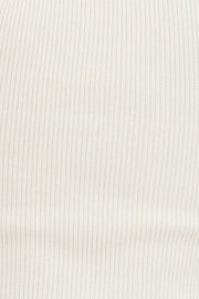 White Knit Top Sleeveless Crop Round Neck