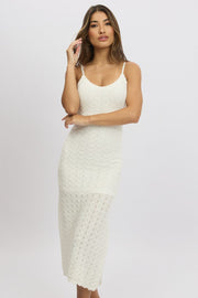 White Knit Dress Singlet Midi