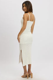 White Knit Dress Singlet Midi
