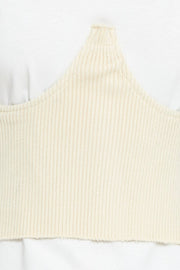White Knitted Corset Belt And T Shirt Dress