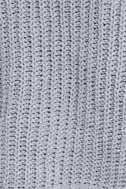 Grey Knit Top Long Sleeve Hoodie