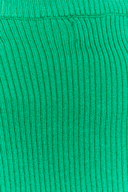 Green Knitted Cami Top And High Neck Shrug Set