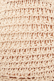 Beige Butterfly Knit Top Backless