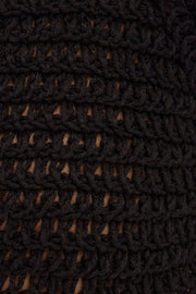 Black Butterfly Knit Top Backless