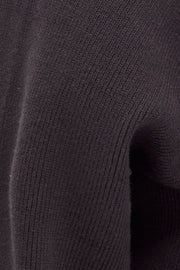 Brown Knit Top Long Sleeve Cross Over