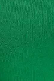 Green Knit Top Long Sleeve Crop