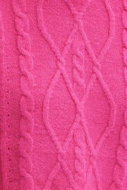 Pink Cable Knit Jumper High neck