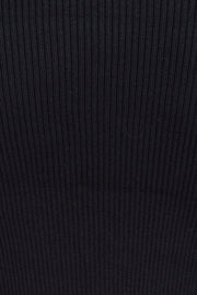 Black Knit Top Lace up Detail