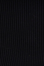 Black Knit Top Long Sleeve Front Knot Detail Crop