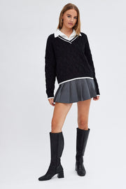 Black Sweater Long sleeve V neck
