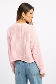Pink Chenille Knit Jumper Long Sleeve