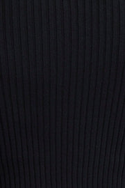 Black Cut Out Knit Top Long Sleeve