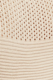 Beige Crochet Knit Tank Top