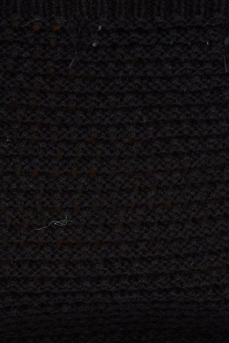 Black Crochet Singlet Top V Neck