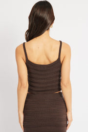Brown Crochet Knit Tank Top