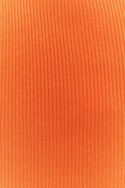 Orange Crop Top Knit Contrast Binding