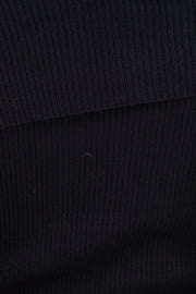 Black Knit Top Off The Shoulder Ribbed