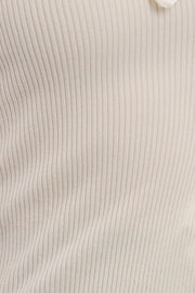 White Strapless Knit Top Open Front
