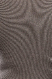 Grey Knit Top Long Sleeve Scarf