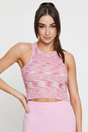 Multi Knit Top Sleeveless Crop