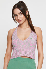 Multi Knit Top Sleeveless Halter
